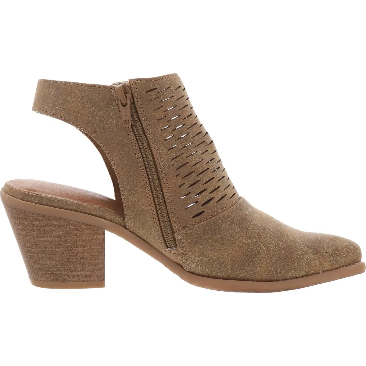 Langley Womens Block Heel Faux Leather Booties