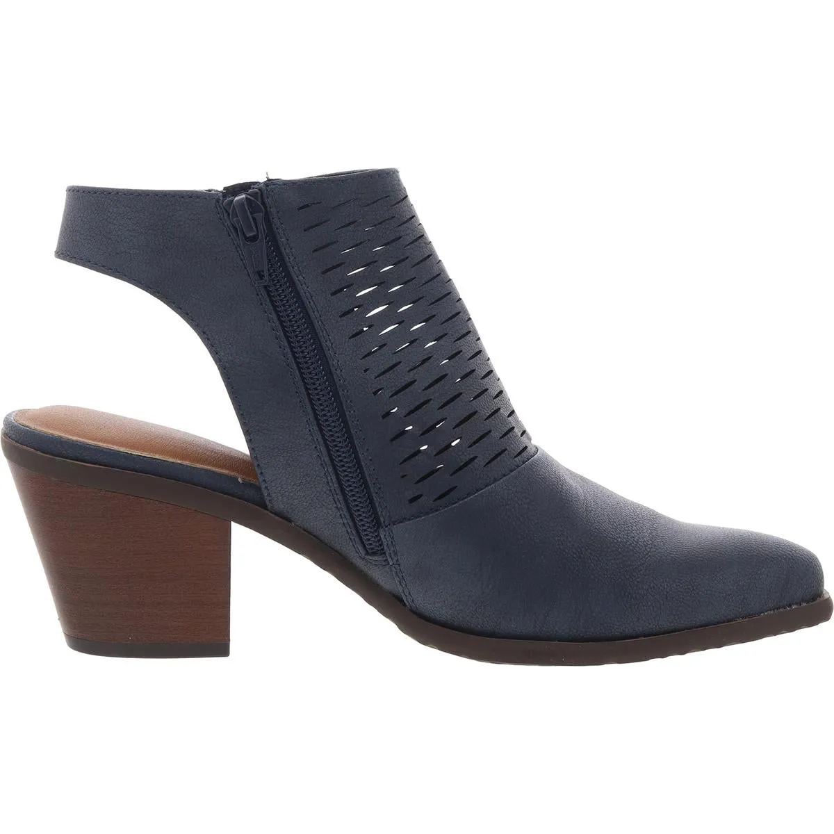 Langley Womens Block Heel Faux Leather Booties