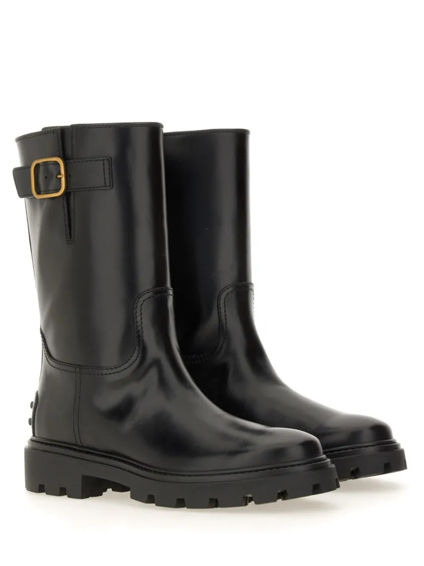 Leather Biker Boot