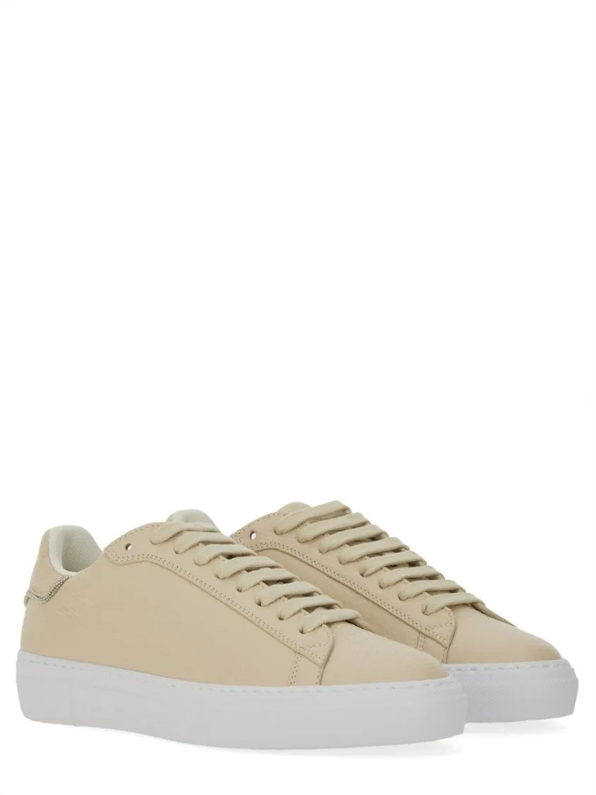 Leather Sneakers With Classic Lace-Up Design