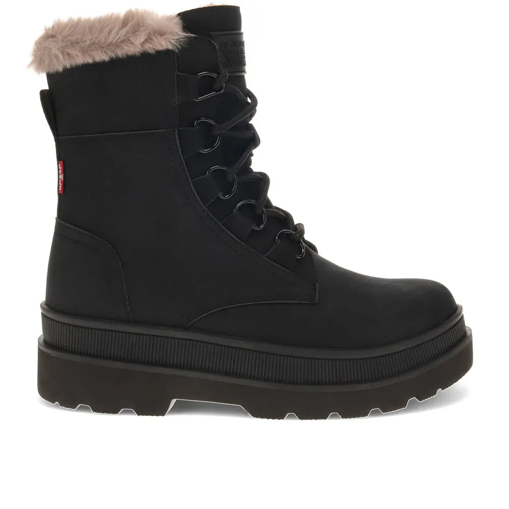 Levi's Womens Elise Z Synthetic Leather Casual Zip Up Platform Boot