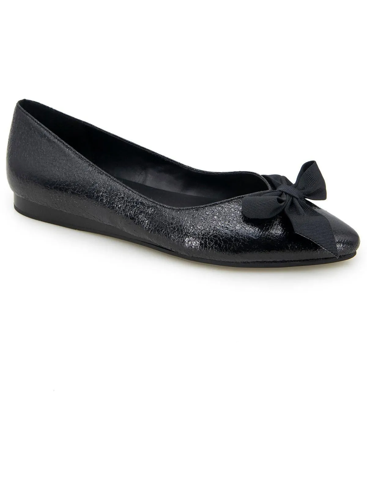 Lily Bow Womens Faux Leather Pointed Toe Loafers