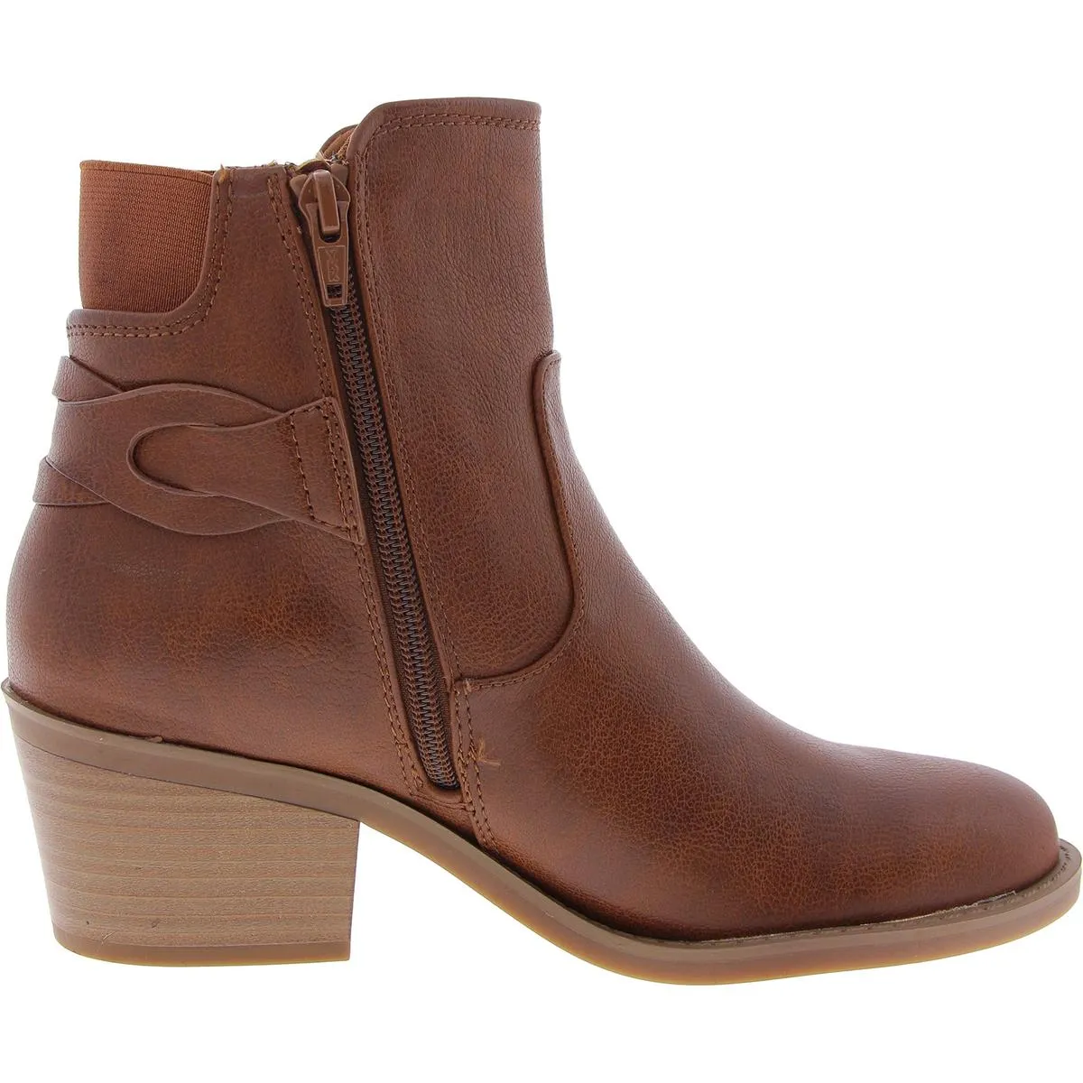 Luella Womens Faux Leather Zip Up Ankle Boots