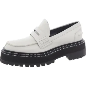 Lugsole Loafer Womens Leather Block Heel Loafers