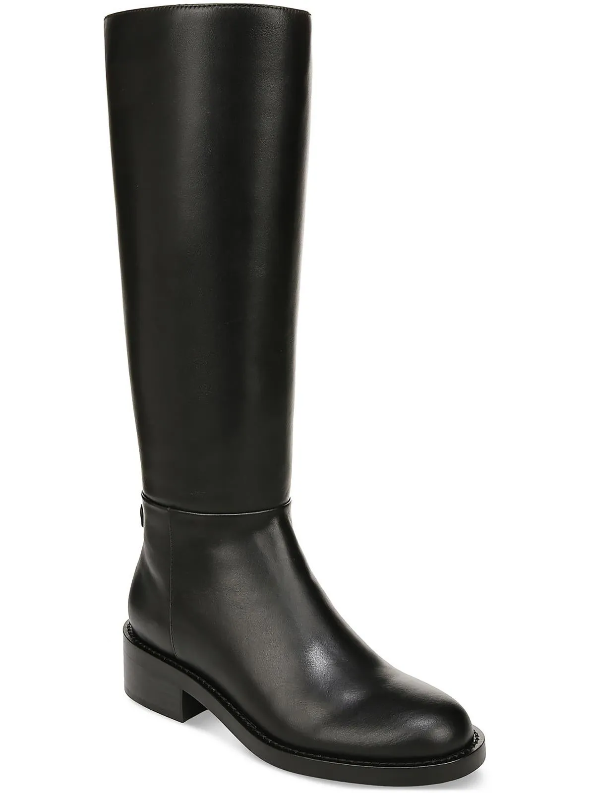 Mable Womens Leather Block Heel Knee-High Boots