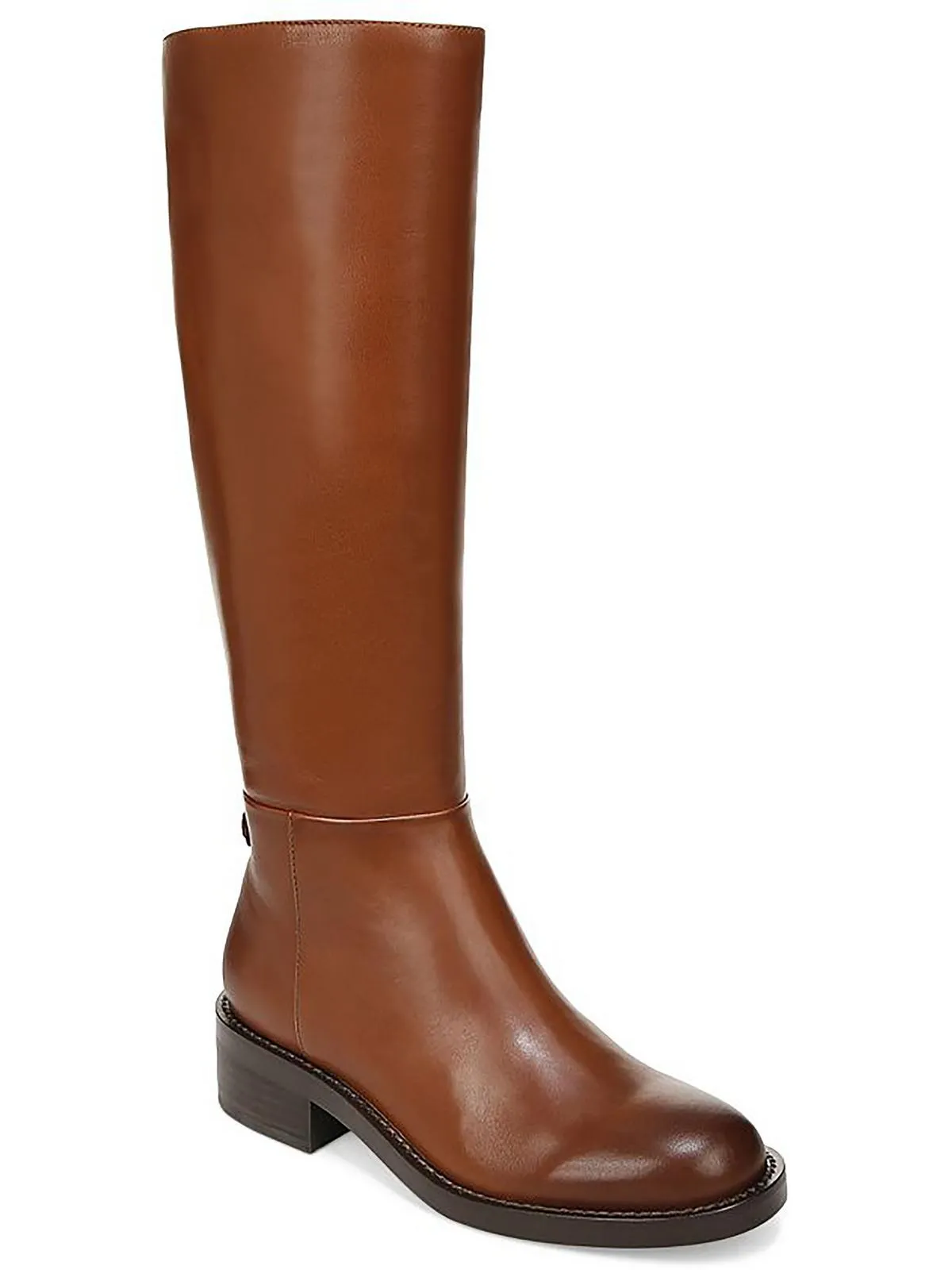 Mable Womens Leather Block Heel Knee-High Boots