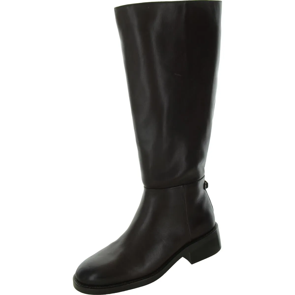 Mable Womens Leather Block Heel Knee-High Boots