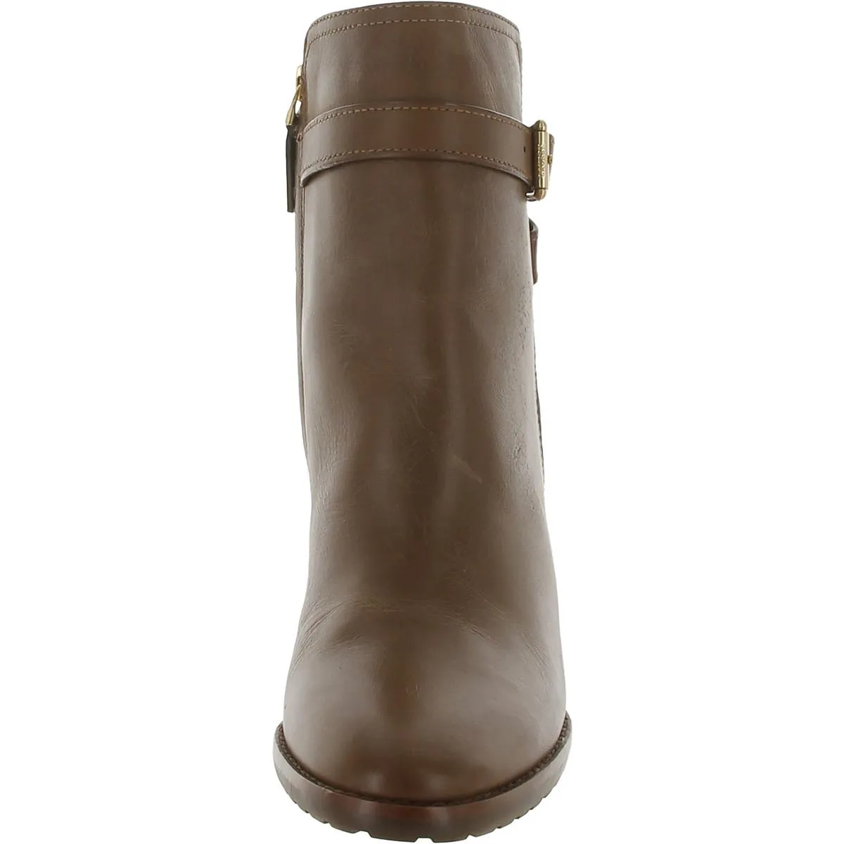 Madisyn Womens Leather Stacked Heel Ankle Boots