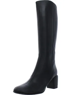 Maggie High Womens Leather Square Toe Knee-High Boots