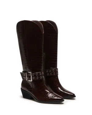 Maiden Chocolate Patent Croc *FINAL SALE*