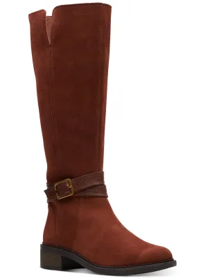 Maye Shine Womens Faux Suede Tall Mid-Calf Boots