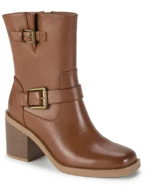 Mayla Womens Faux Leather Riding Ankle Boots