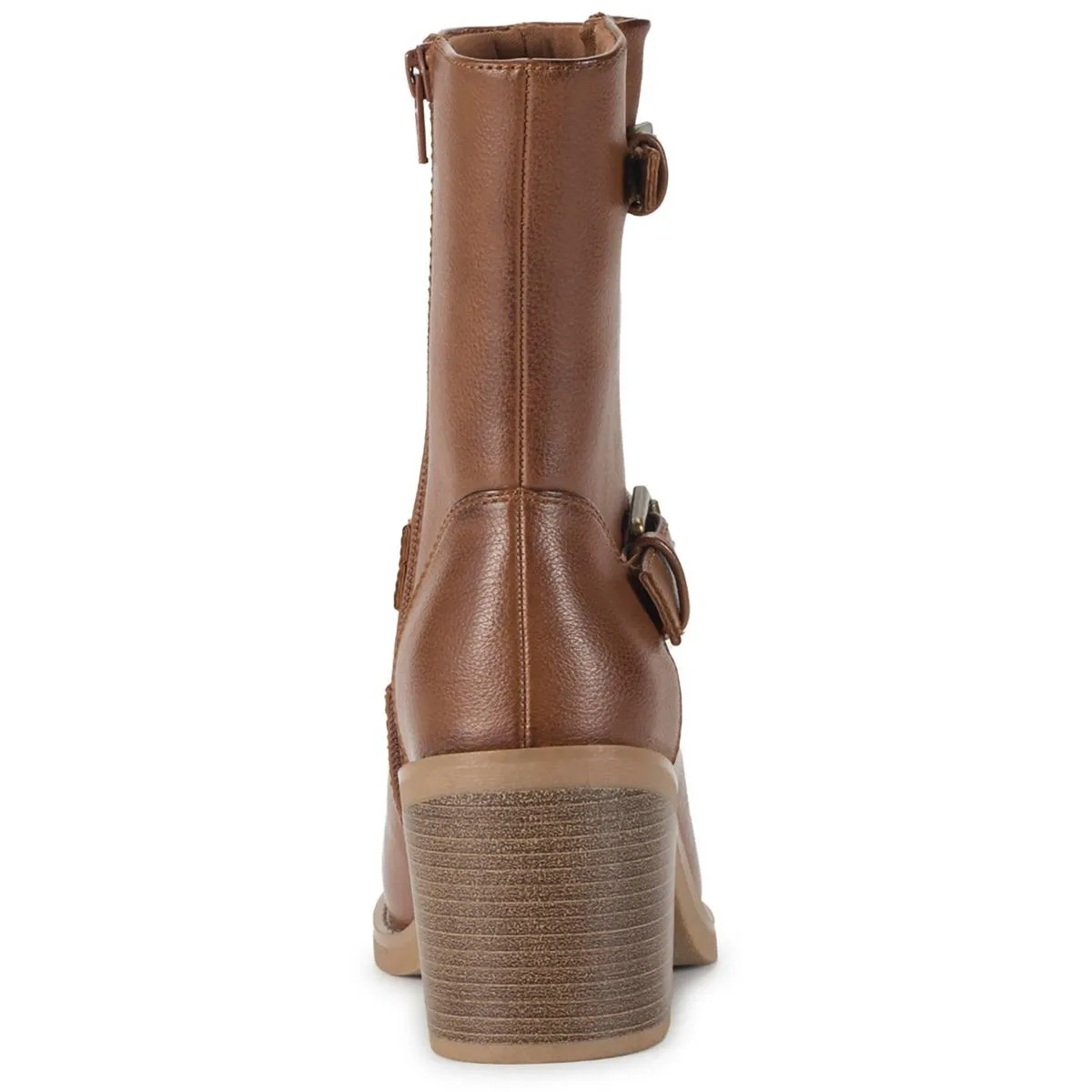 Mayla Womens Faux Leather Riding Ankle Boots