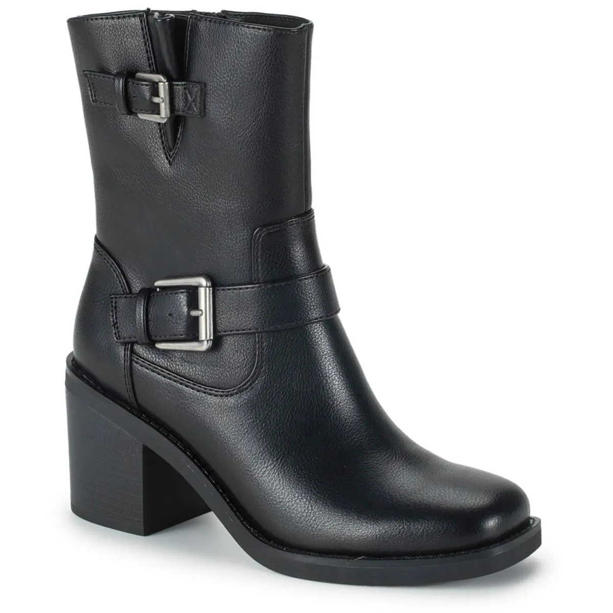 Mayla Womens Faux Leather Riding Ankle Boots