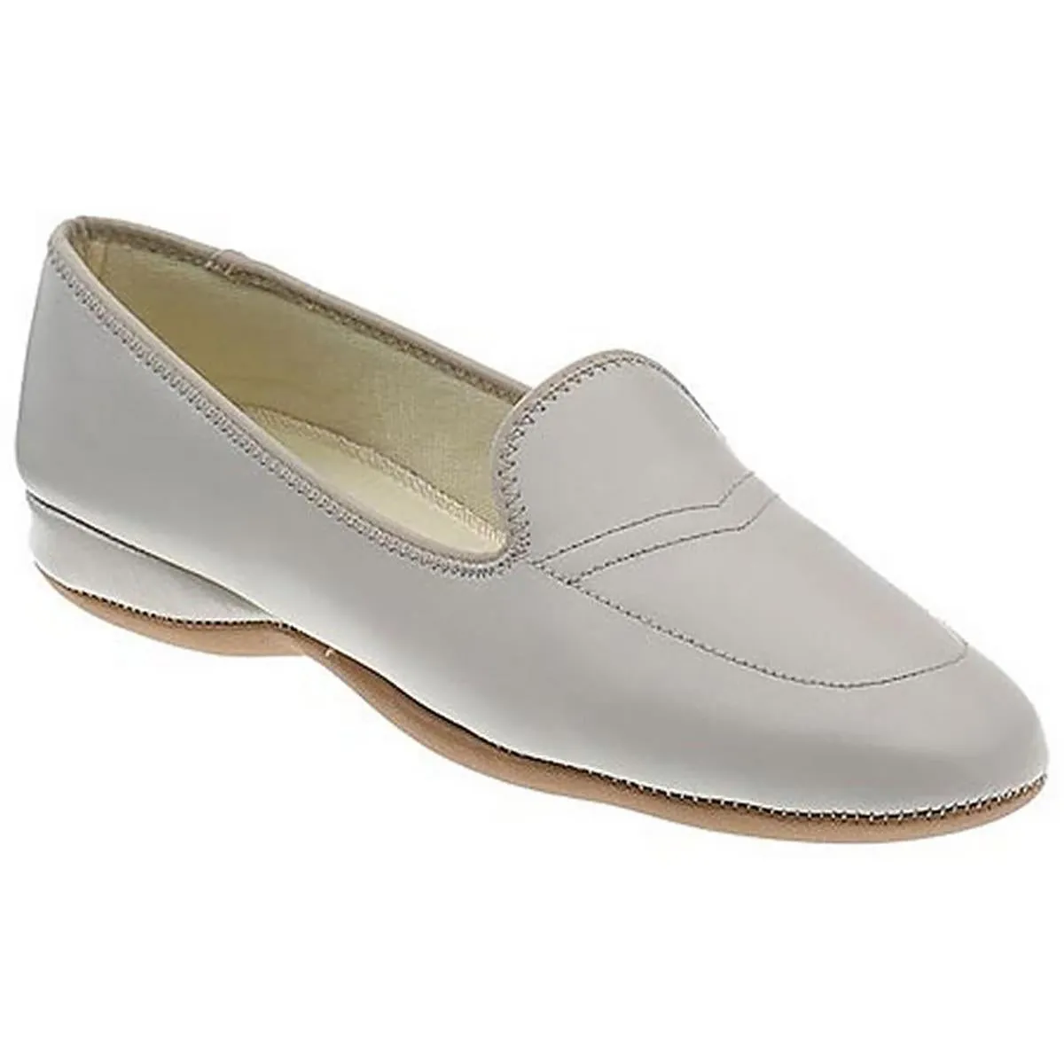 Meg Womens Leather Faux Fur lined Loafer Slippers