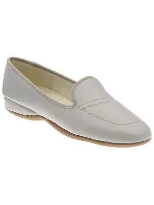 Meg Womens Leather Faux Fur lined Loafer Slippers