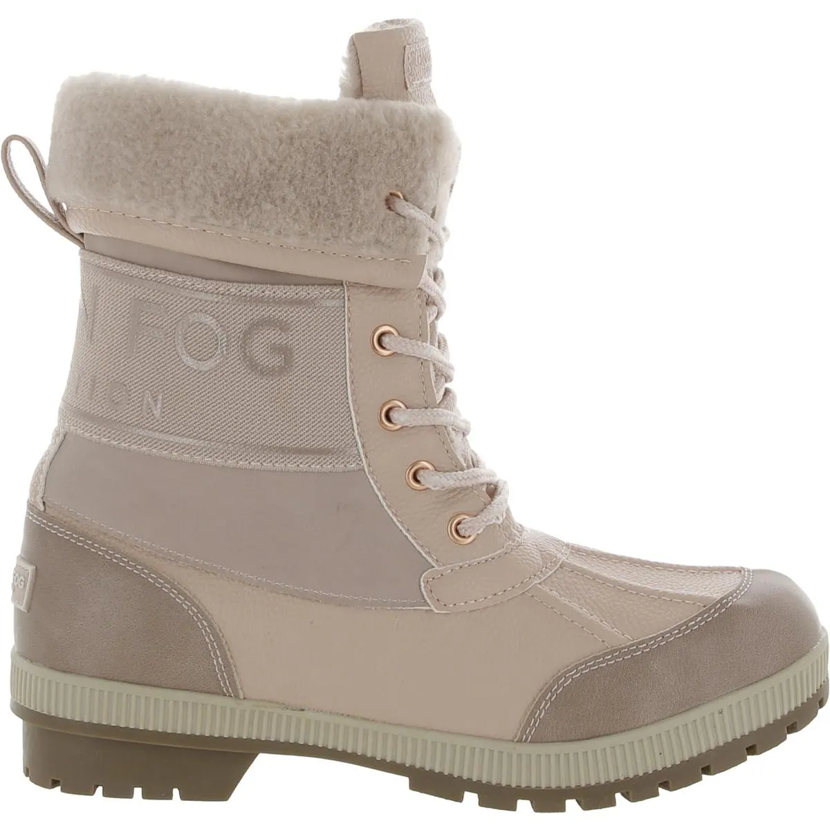 Mely Womens Faux Leather Logo Winter & Snow Boots