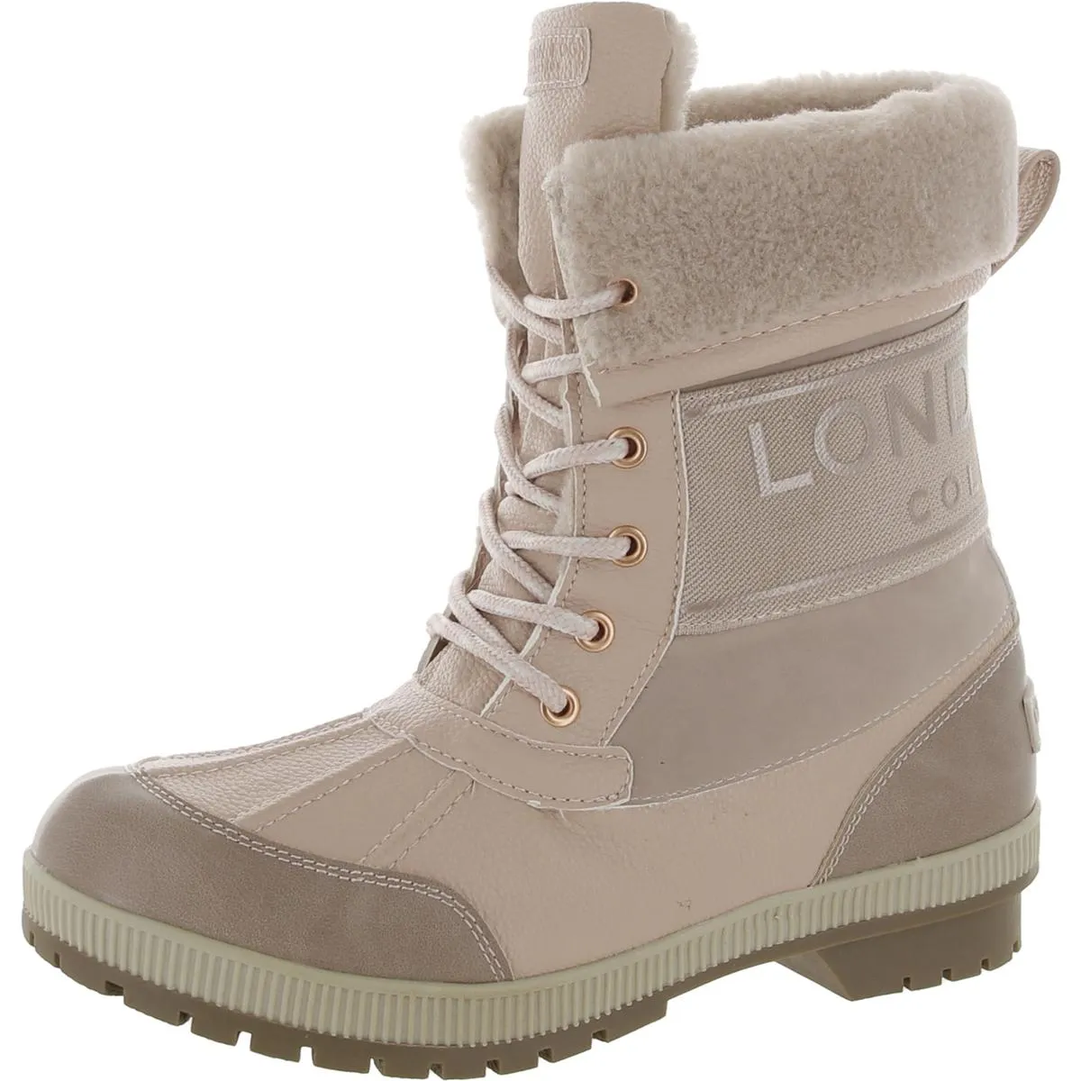 Mely Womens Faux Leather Logo Winter & Snow Boots