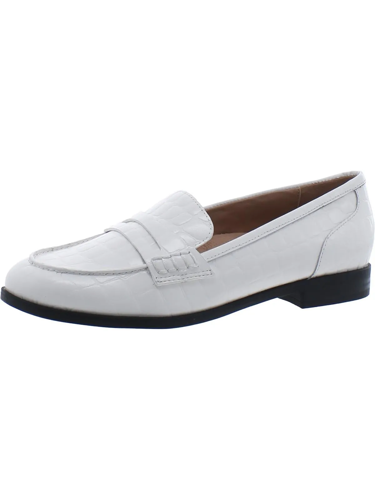 Mia Womens Leather Slip On Loafers