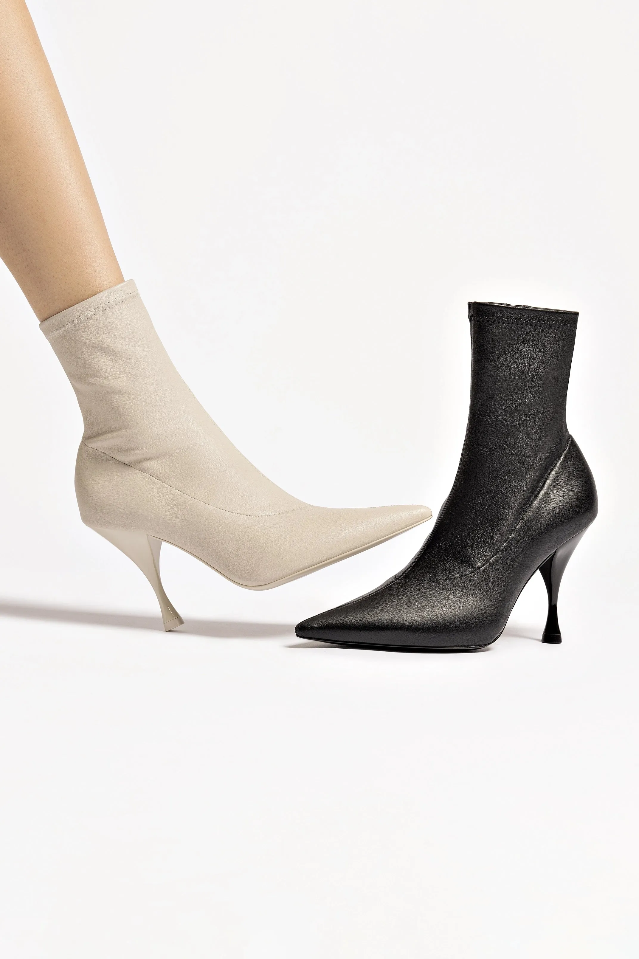Mini Georgia Boot In Black Stretch Leather