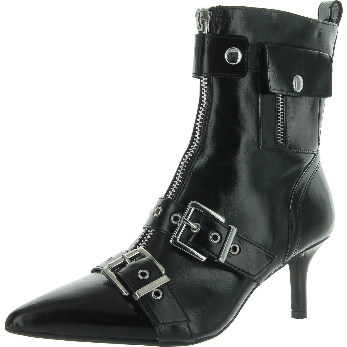 Moonbeam Womens Faux Leather Strappy Booties