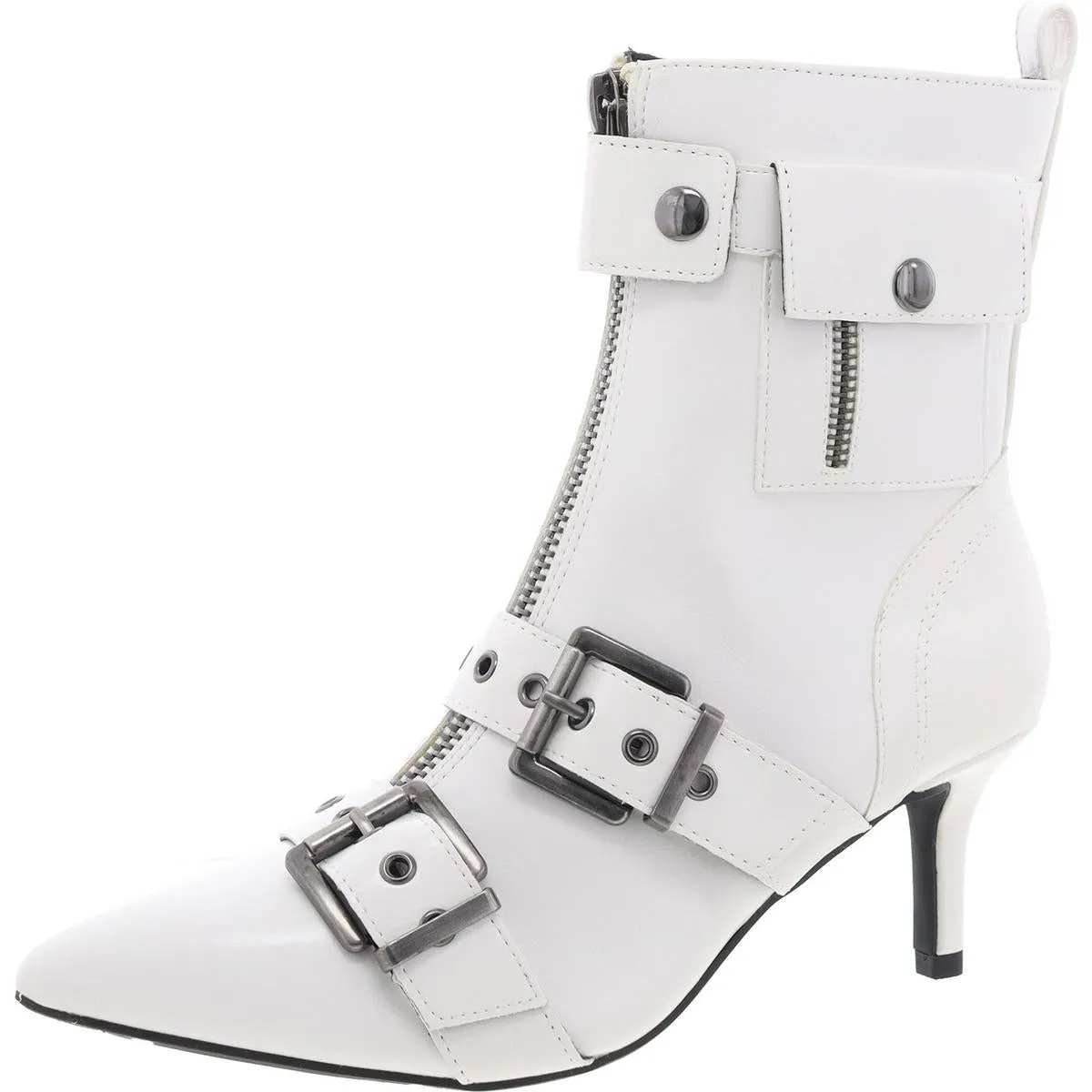 Moonbeam Womens Faux Leather Strappy Booties