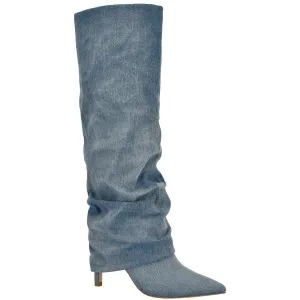 Natha 3 Womens Slouchy Denim Knee-High Boots