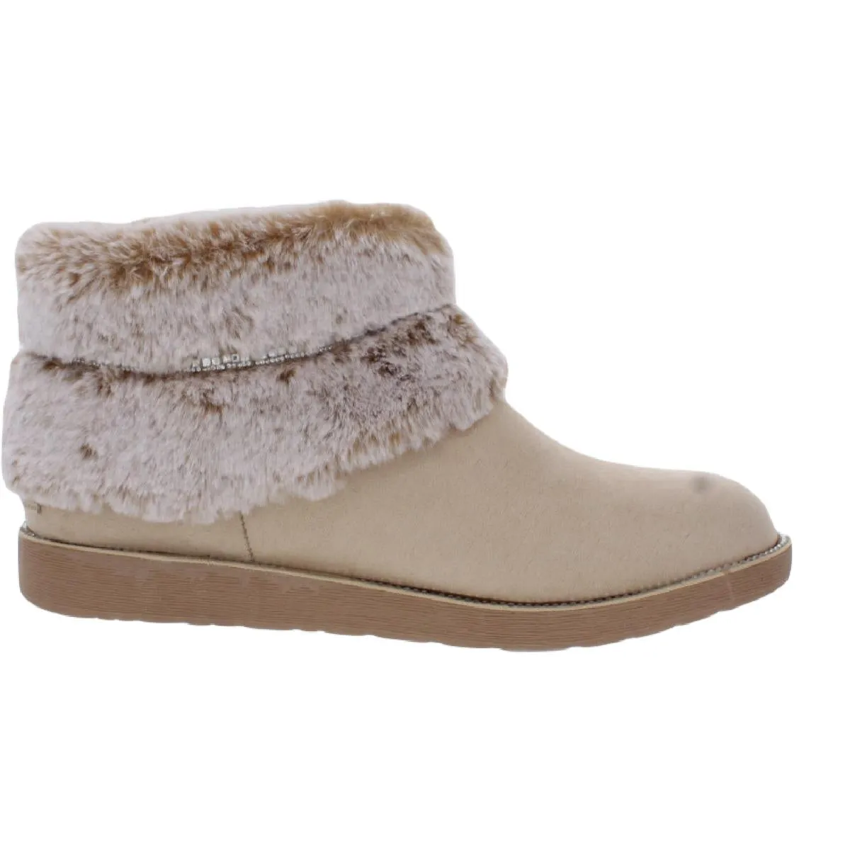 Nayeli Womens Faux Fur Round Toe Ankle Boots