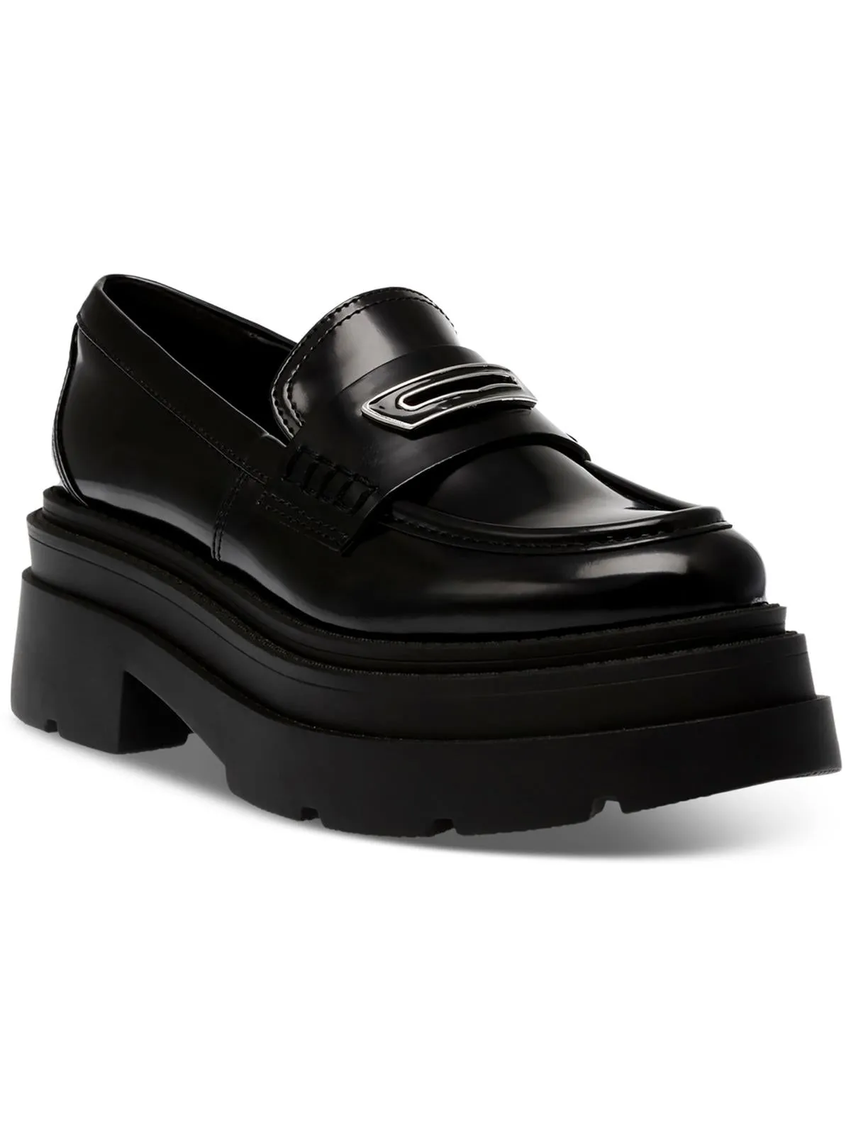 Nelley Womens Faux Leather Slip-On Loafers