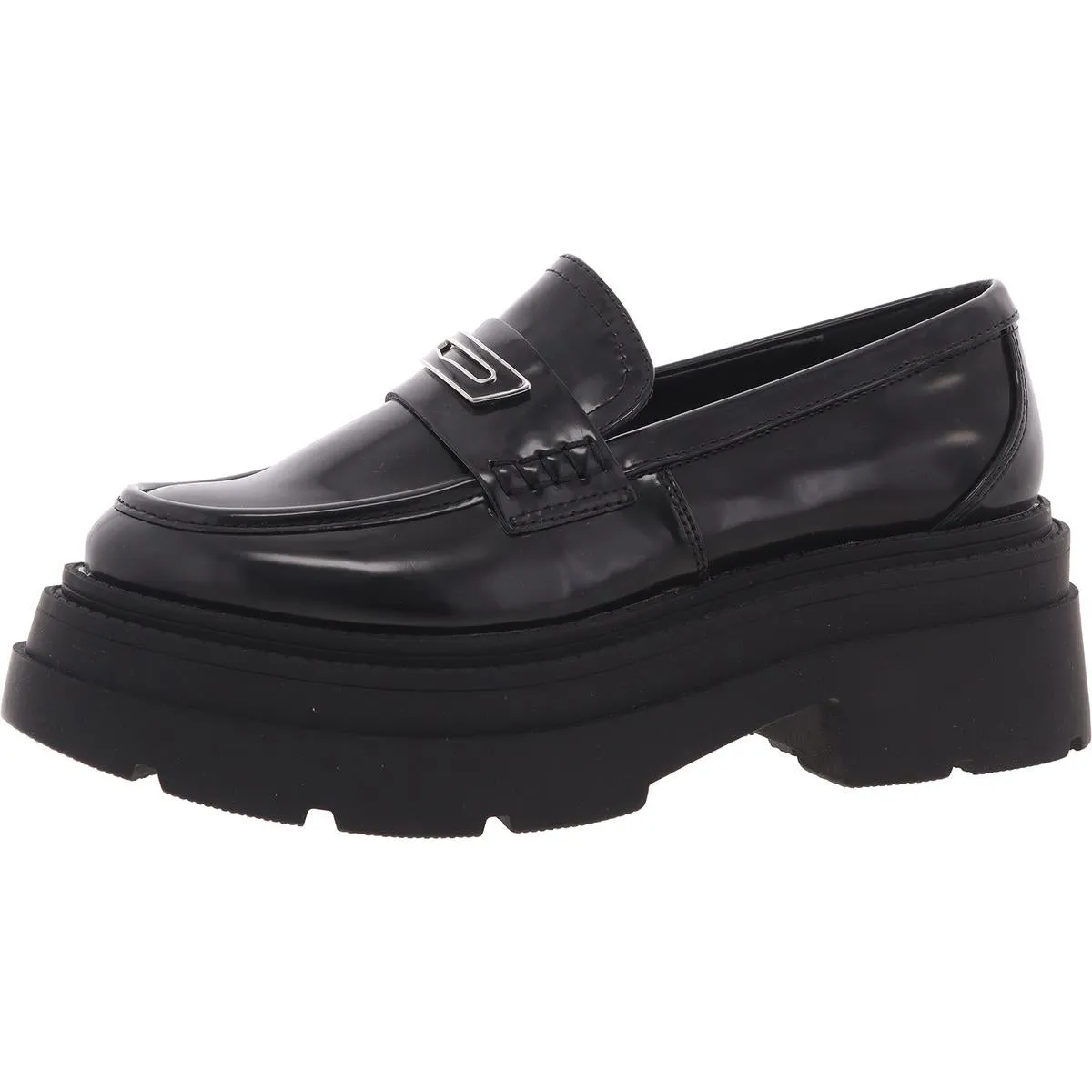 Nelley Womens Faux Leather Slip-On Loafers