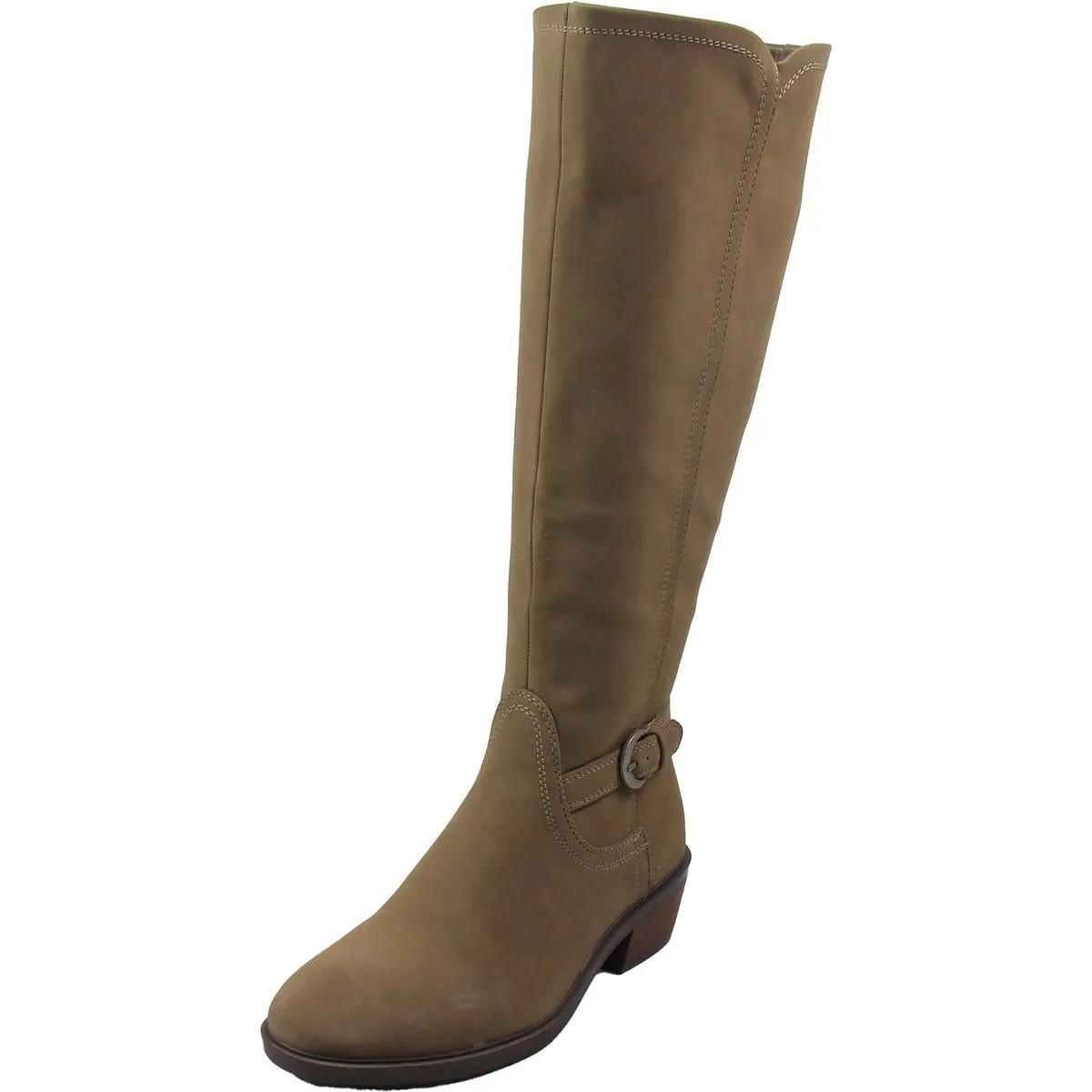 Nena Womens Leather Round Toe Knee-High Boots