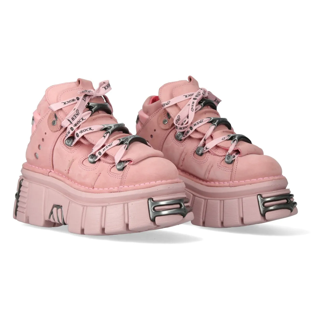 New Rock M-106-C153 Pink Tower Platform Gothic Punk Ankle Boots