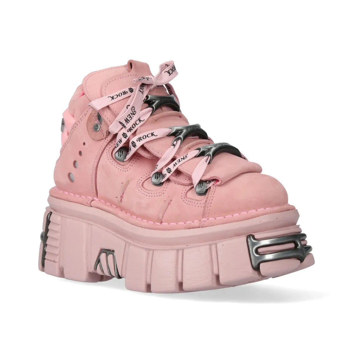 New Rock M-106-C153 Pink Tower Platform Gothic Punk Ankle Boots