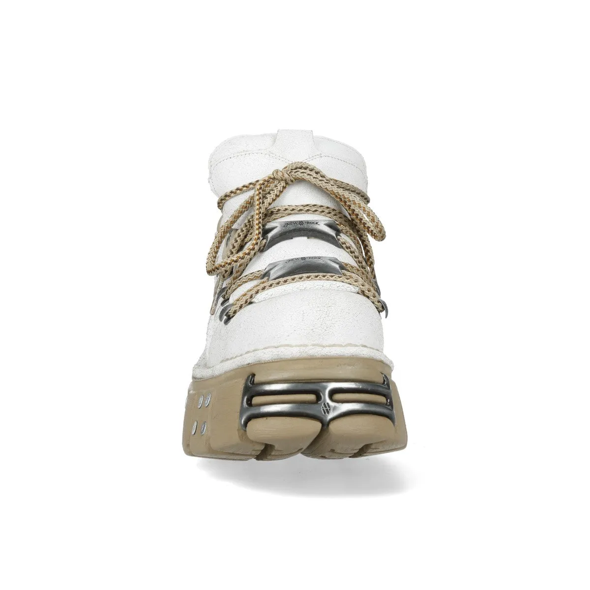 New Rock  M-120N-C80 White Gothic Platform Ankle Boots