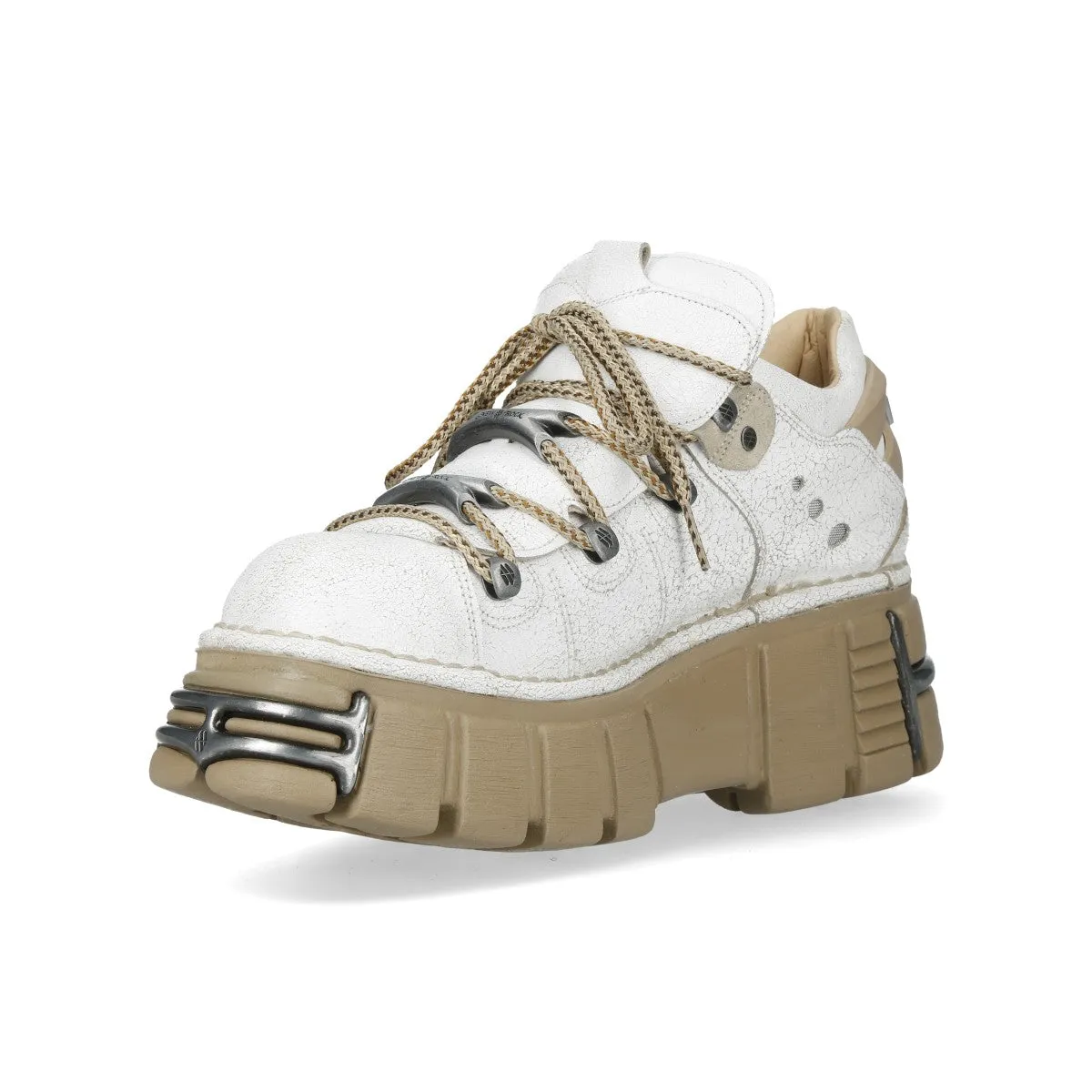 New Rock  M-120N-C80 White Gothic Platform Ankle Boots