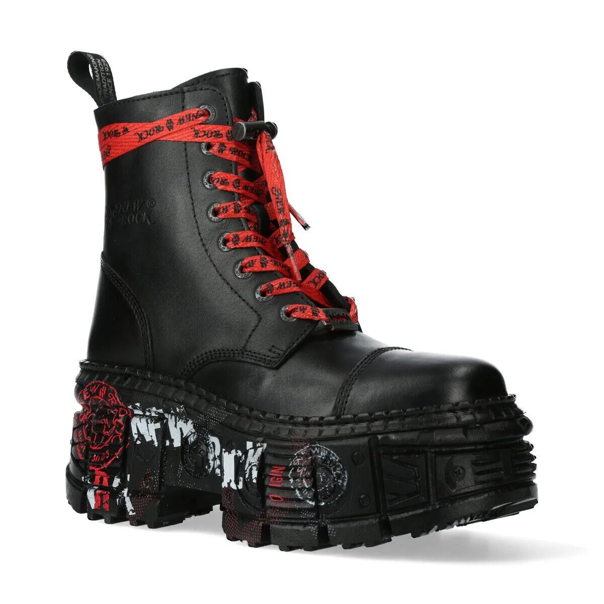 New Rock Punk Platform Leather Boots-WALL126CCT-C1