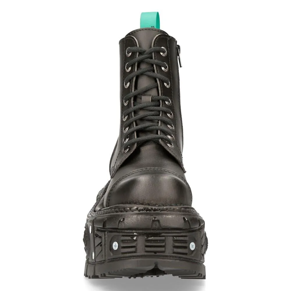 New Rock Vegan Leather Combat Platform Boots- TANKMILI083C-V2