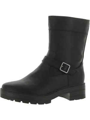 Newport     Womens Faux Leather Block Heel Mid-Calf Boots