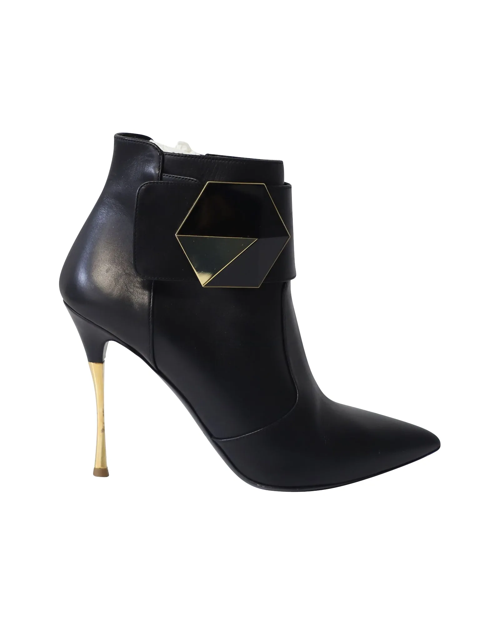 Nicholas Kirkwood Hexagon Ankle Boots in Black Leather