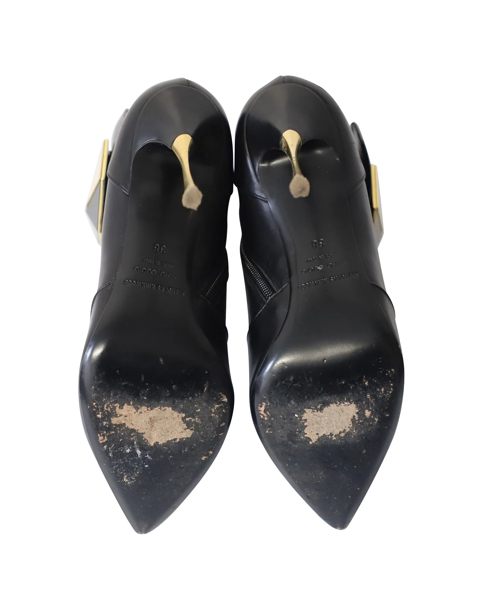 Nicholas Kirkwood Hexagon Ankle Boots in Black Leather