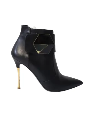 Nicholas Kirkwood Hexagon Ankle Boots in Black Leather