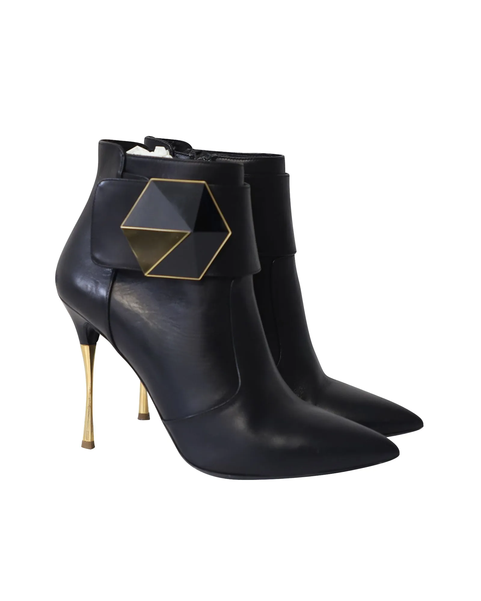 Nicholas Kirkwood Hexagon Ankle Boots in Black Leather