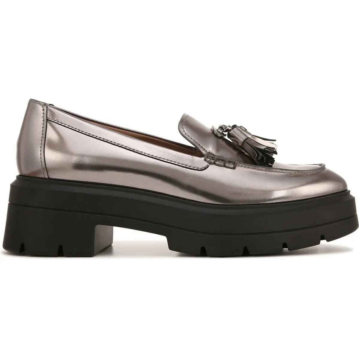 Nieves Womens Patent Leather Slip On Loafers