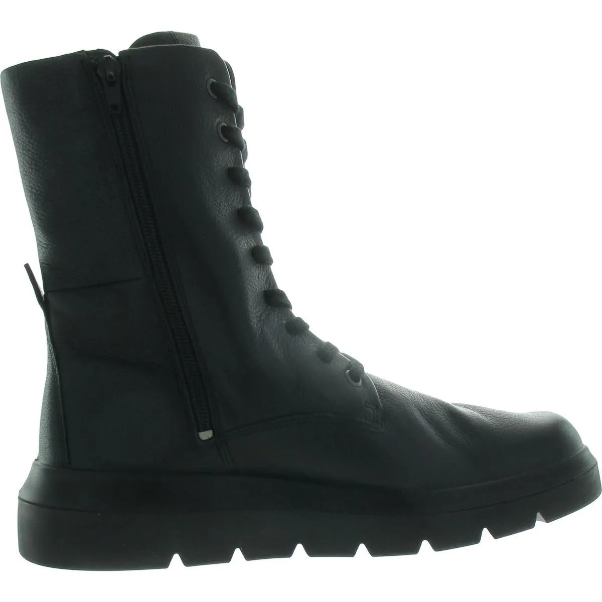 Nouvelle Womens Lace-Up Leather Mid-Calf Boots