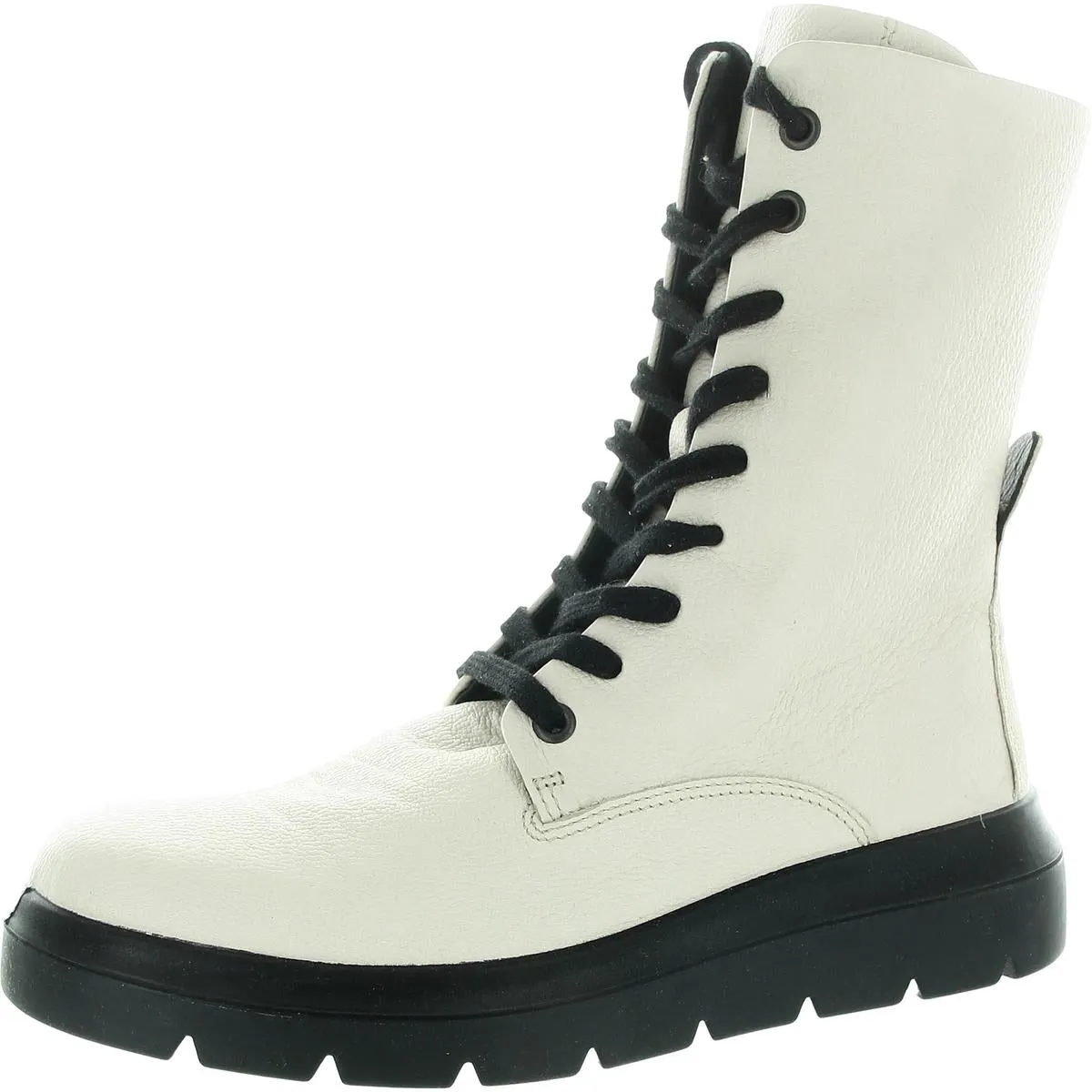 Nouvelle Womens Lace-Up Leather Mid-Calf Boots