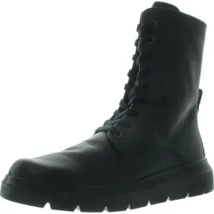 Nouvelle Womens Lace-Up Leather Mid-Calf Boots