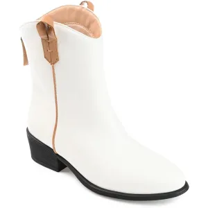 Novva Womens Zipper Faux Leather Mid-Calf Boots