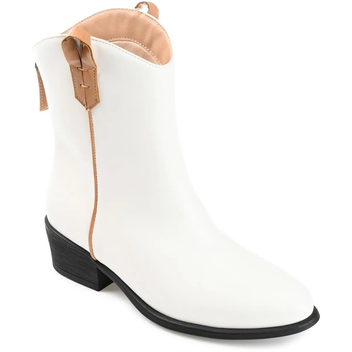 Novva Womens Zipper Faux Leather Mid-Calf Boots