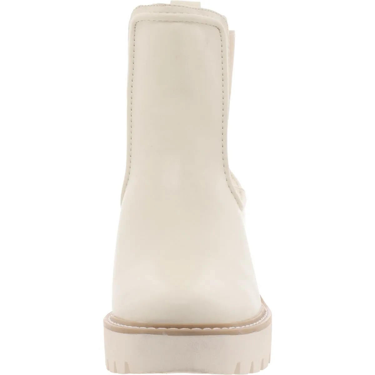 Noylynn Womens Solid Leather Motorcycle Boots