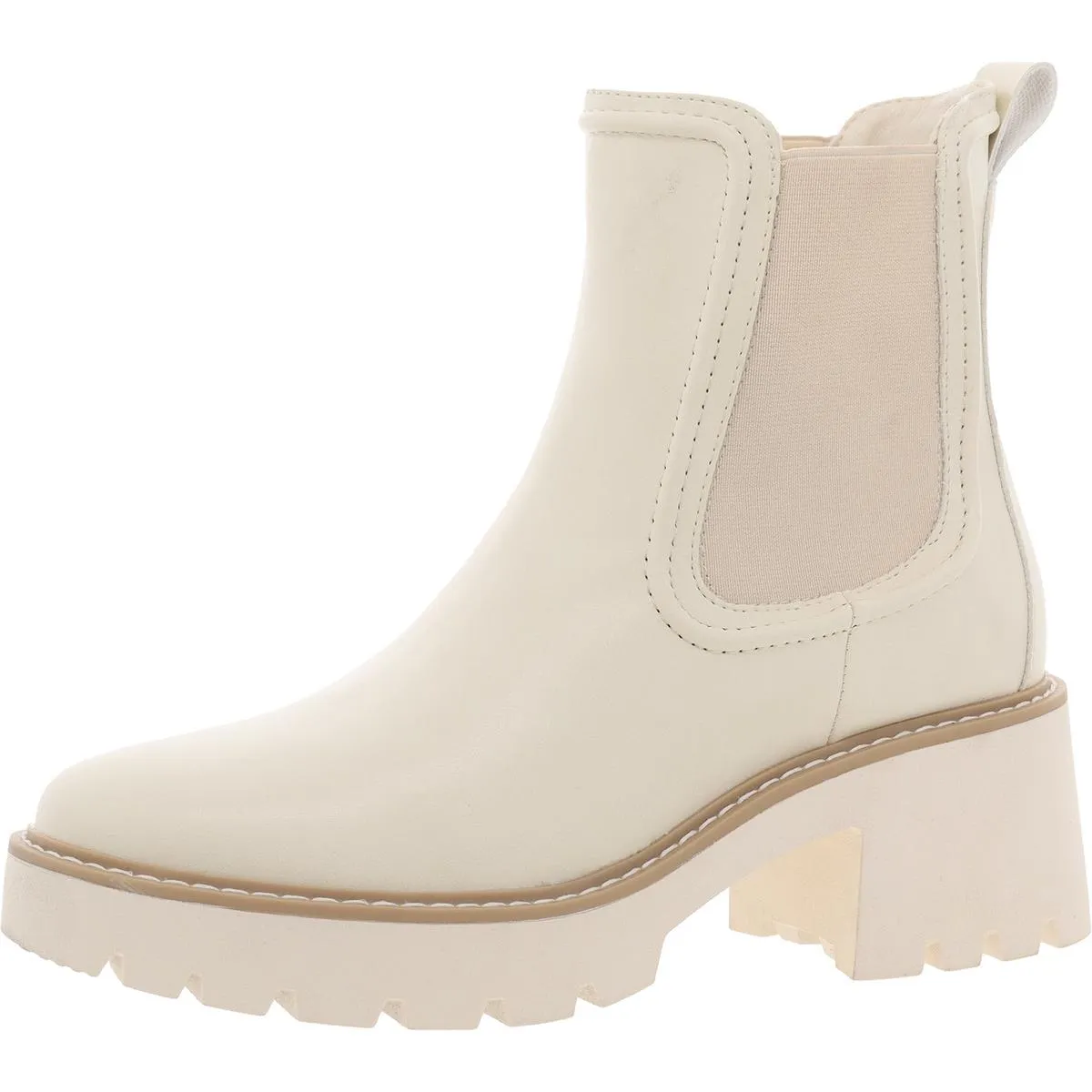 Noylynn Womens Solid Leather Motorcycle Boots